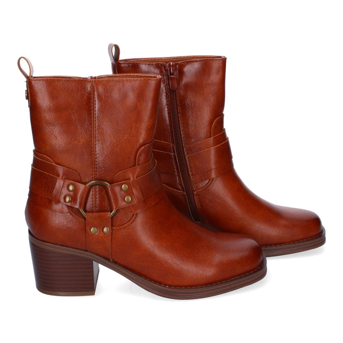 Botines de tacón de mujer con adorno de hebilla