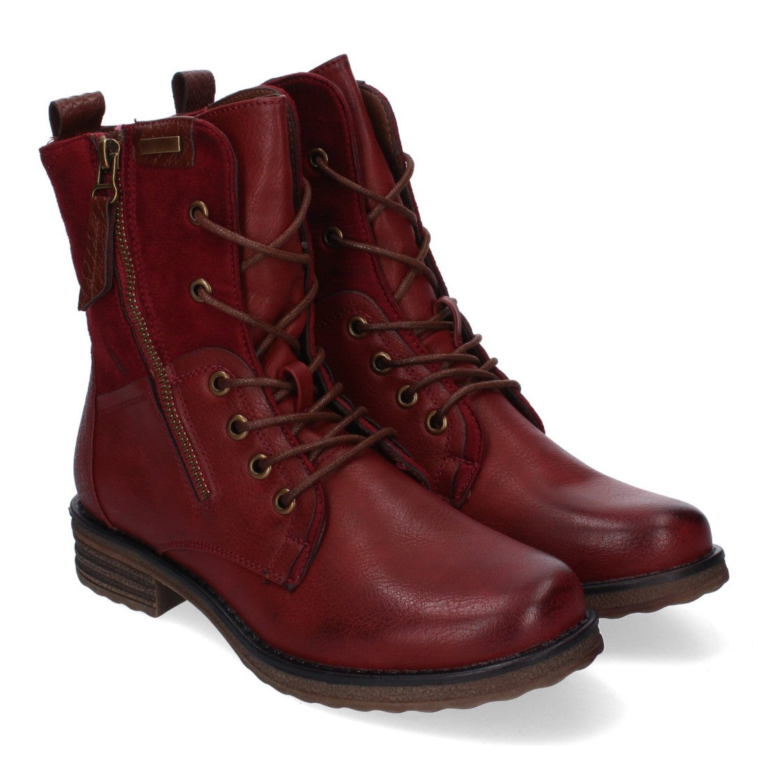 Botas cómodas de mujer con cierre de cordones y cremallera lateral