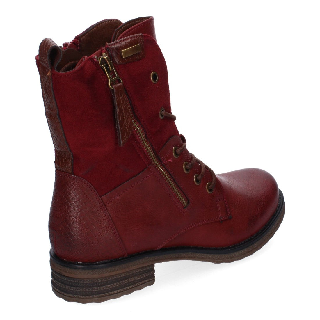 Botas cómodas de mujer con cierre de cordones y cremallera lateral