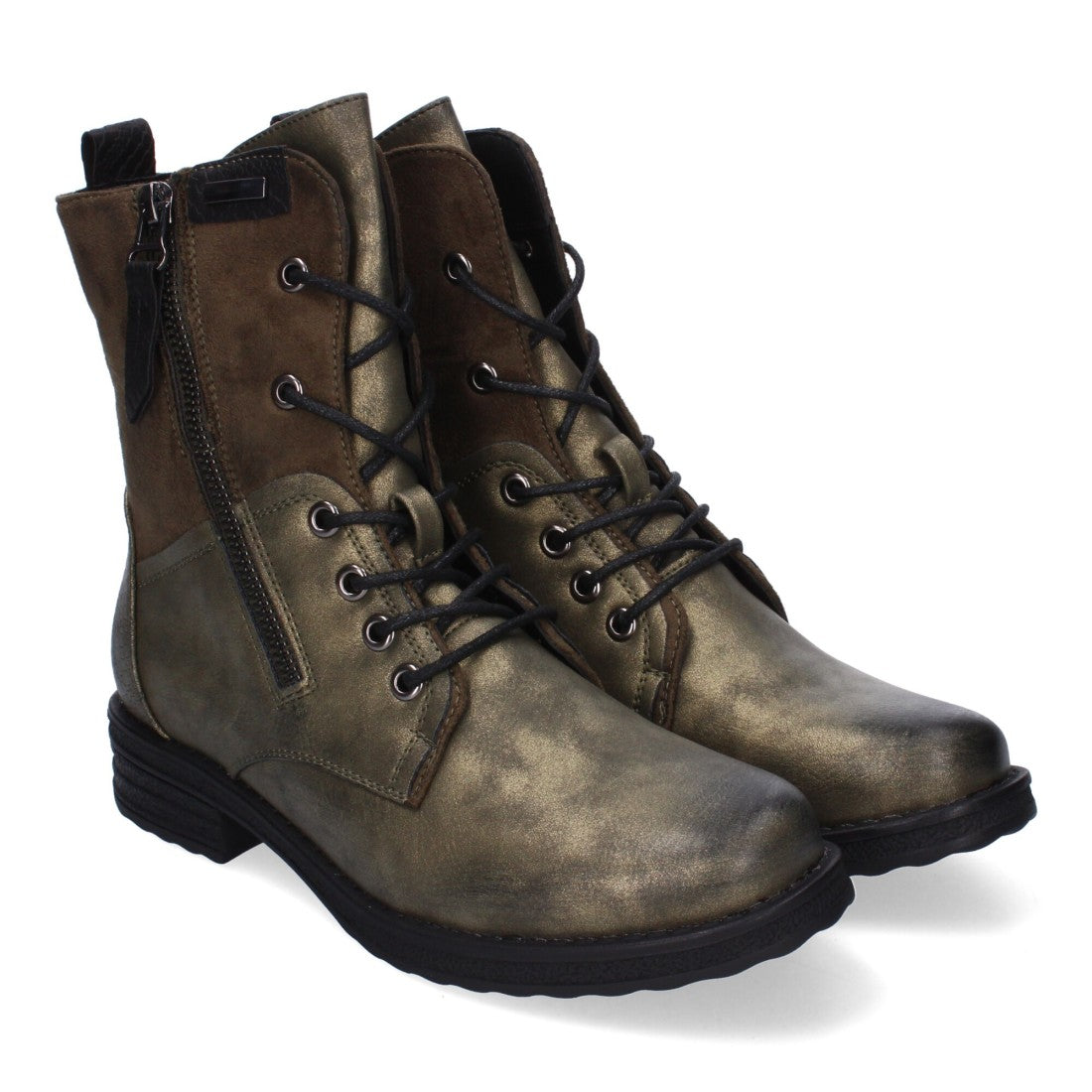 Botas cómodas de mujer con cierre de cordones y cremallera lateral