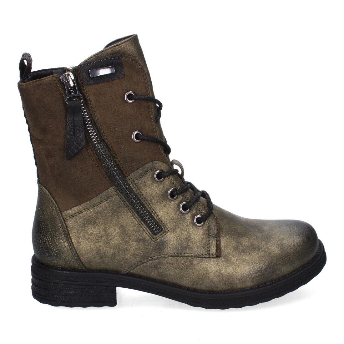 Botas cómodas de mujer con cierre de cordones y cremallera lateral