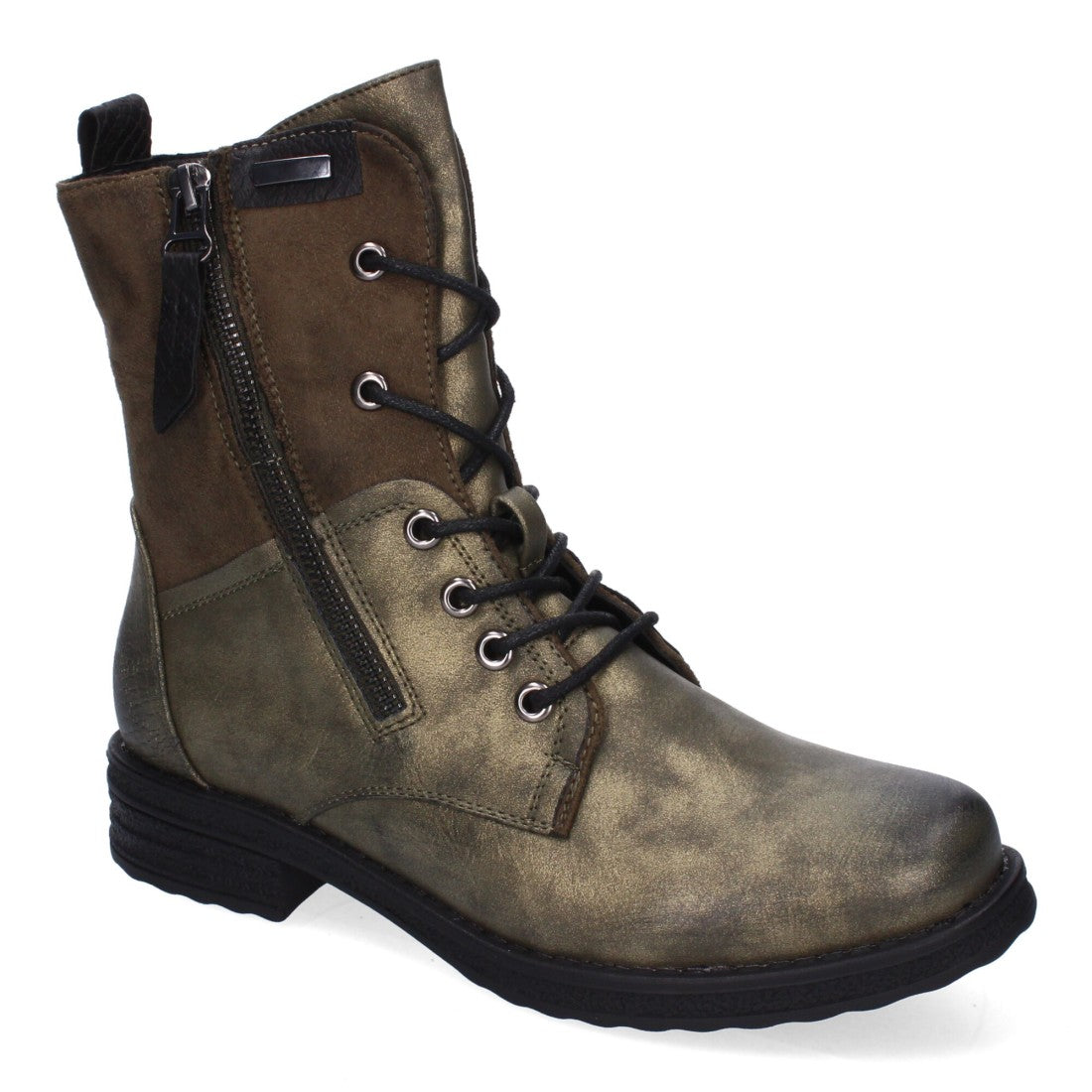 Botas cómodas de mujer con cierre de cordones y cremallera lateral