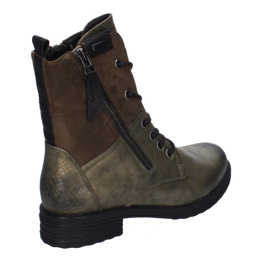 Botas cómodas de mujer con cierre de cordones y cremallera lateral