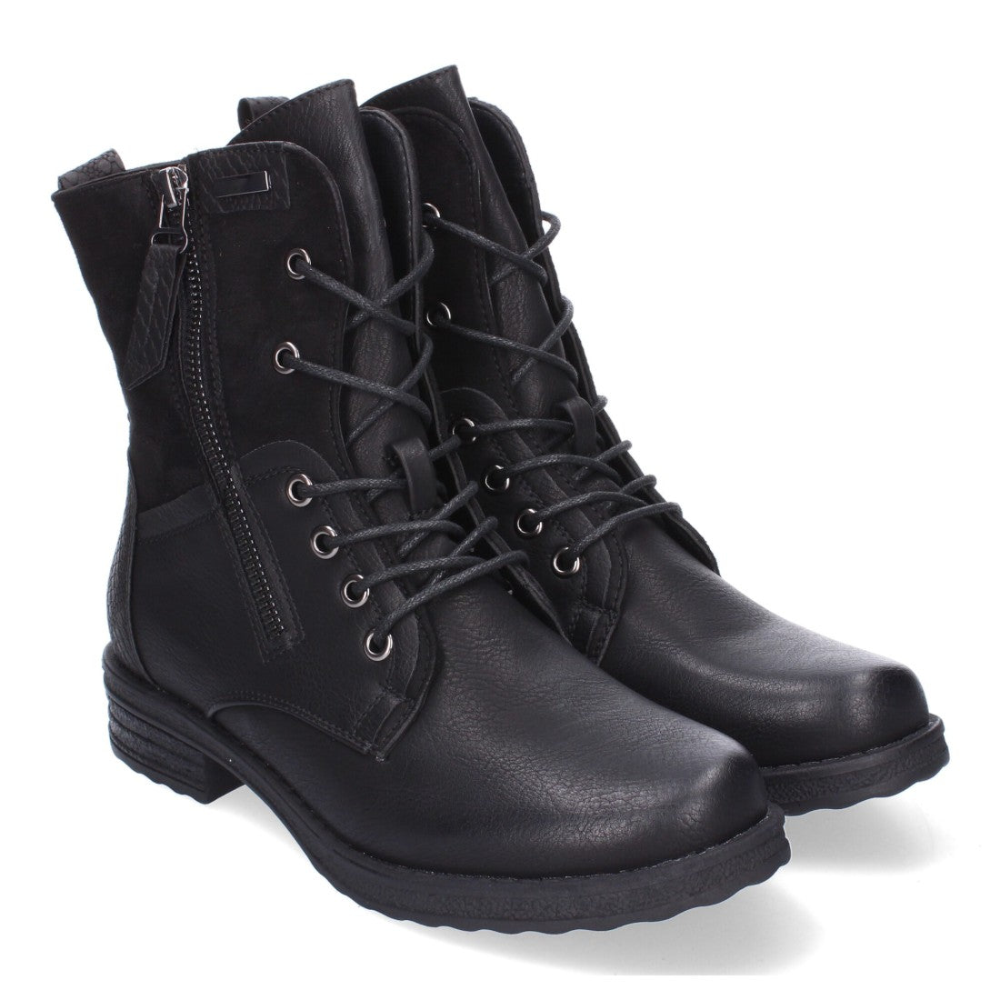Botas cómodas de mujer con cierre de cordones y cremallera lateral
