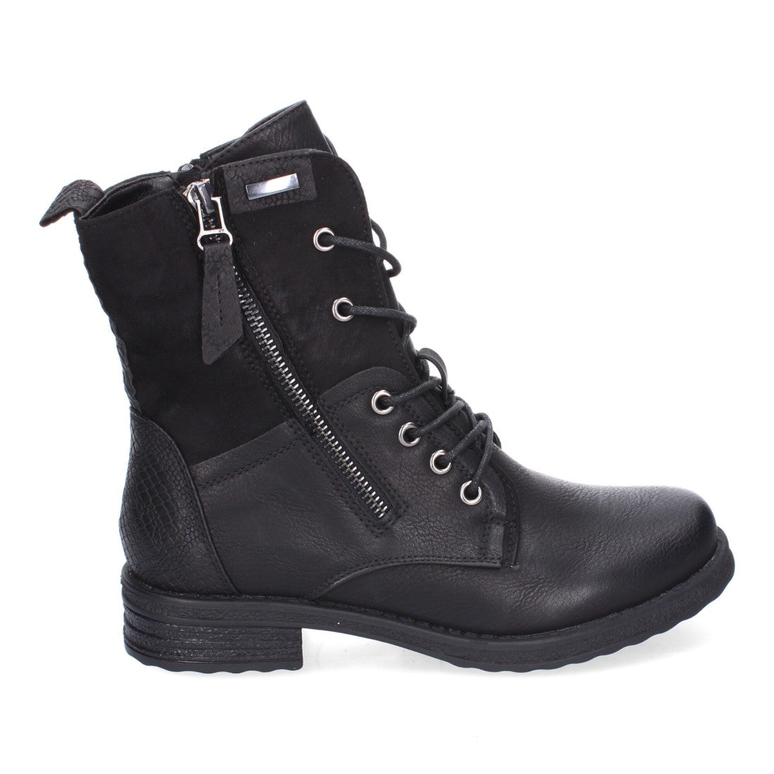 Botas cómodas de mujer con cierre de cordones y cremallera lateral