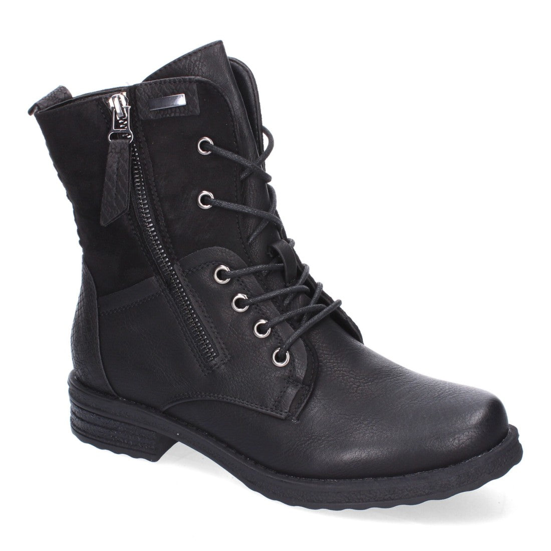 Botas cómodas de mujer con cierre de cordones y cremallera lateral