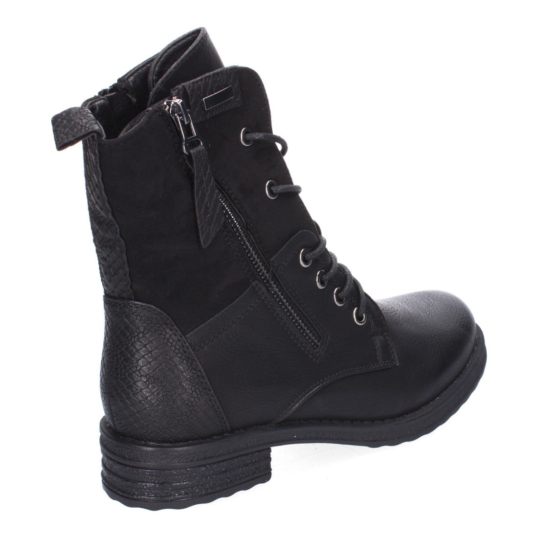Botas cómodas de mujer con cierre de cordones y cremallera lateral