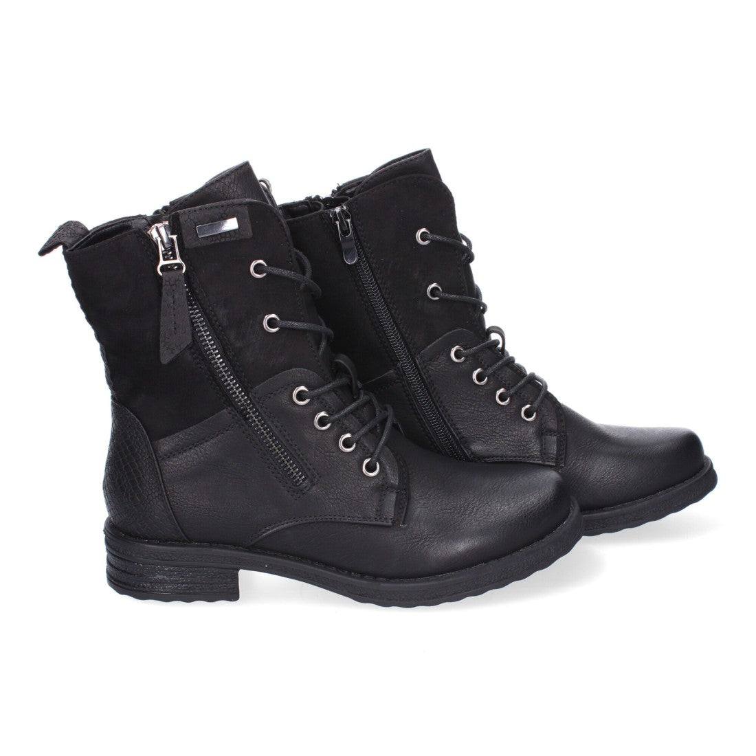 Botas cómodas de mujer con cierre de cordones y cremallera lateral