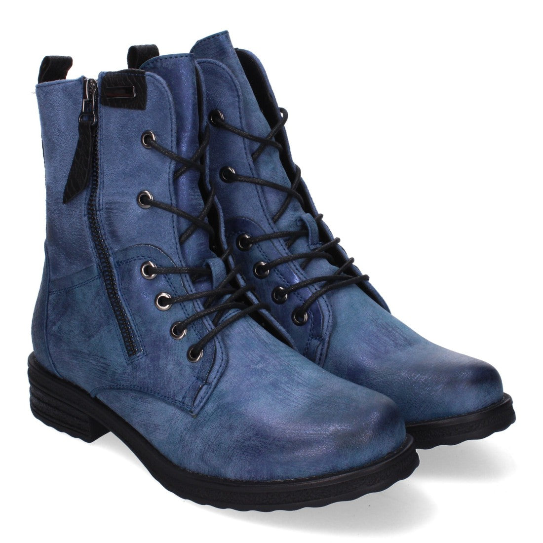Botas cómodas de mujer con cierre de cordones y cremallera lateral