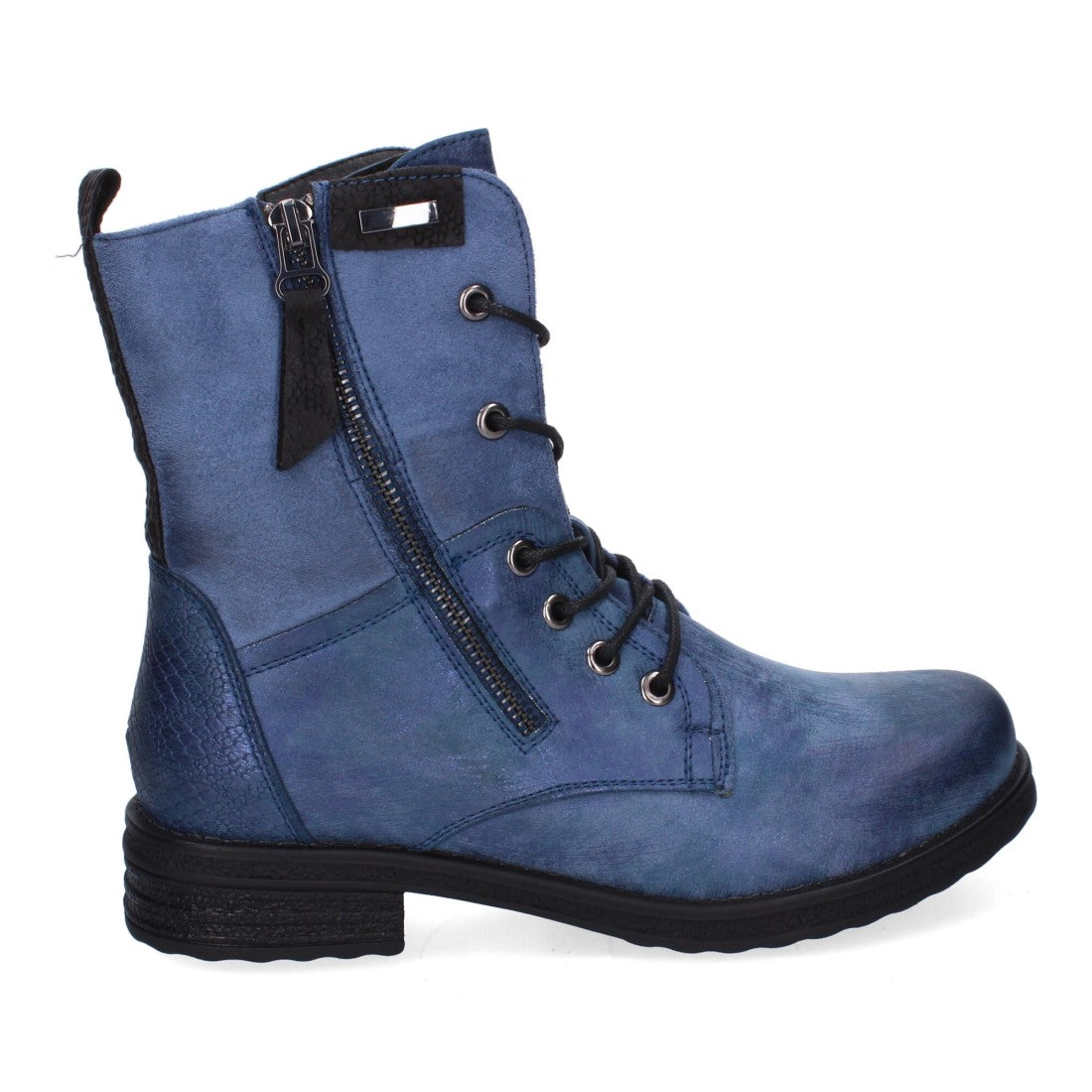 Botas cómodas de mujer con cierre de cordones y cremallera lateral