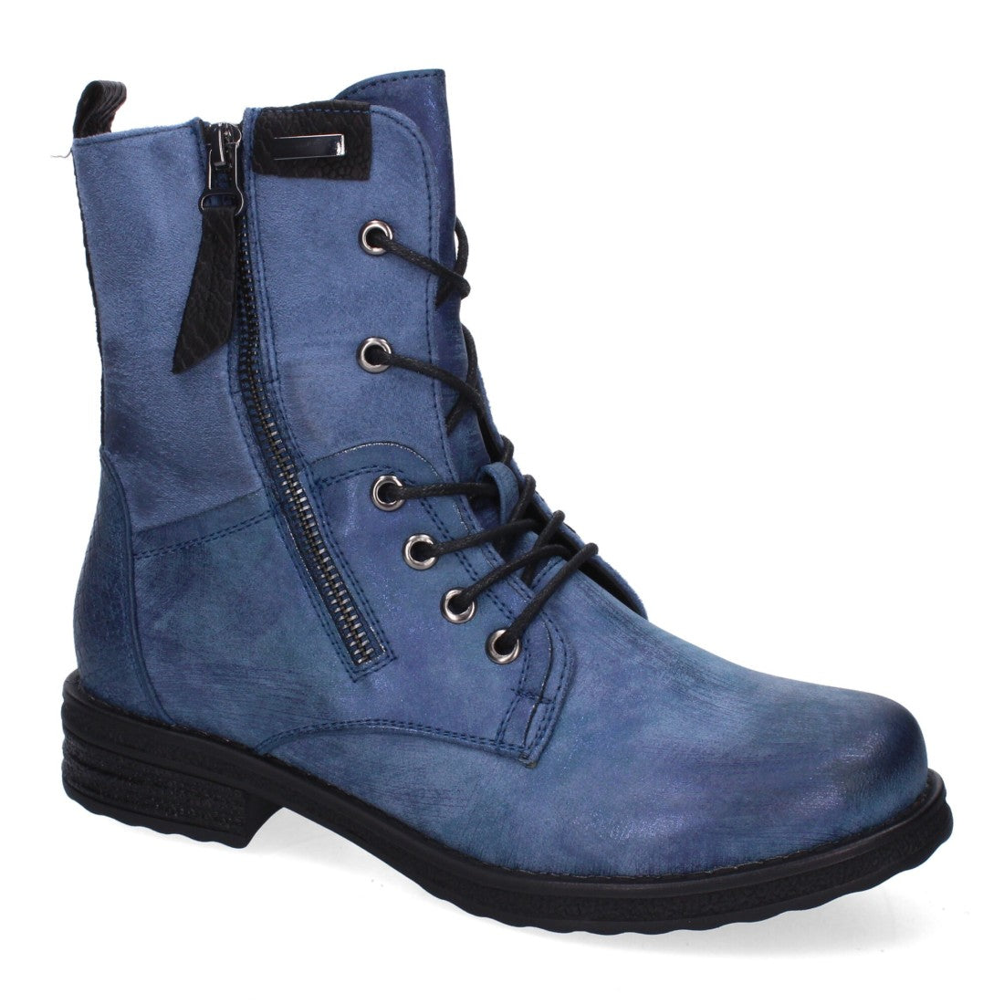 Botas cómodas de mujer con cierre de cordones y cremallera lateral