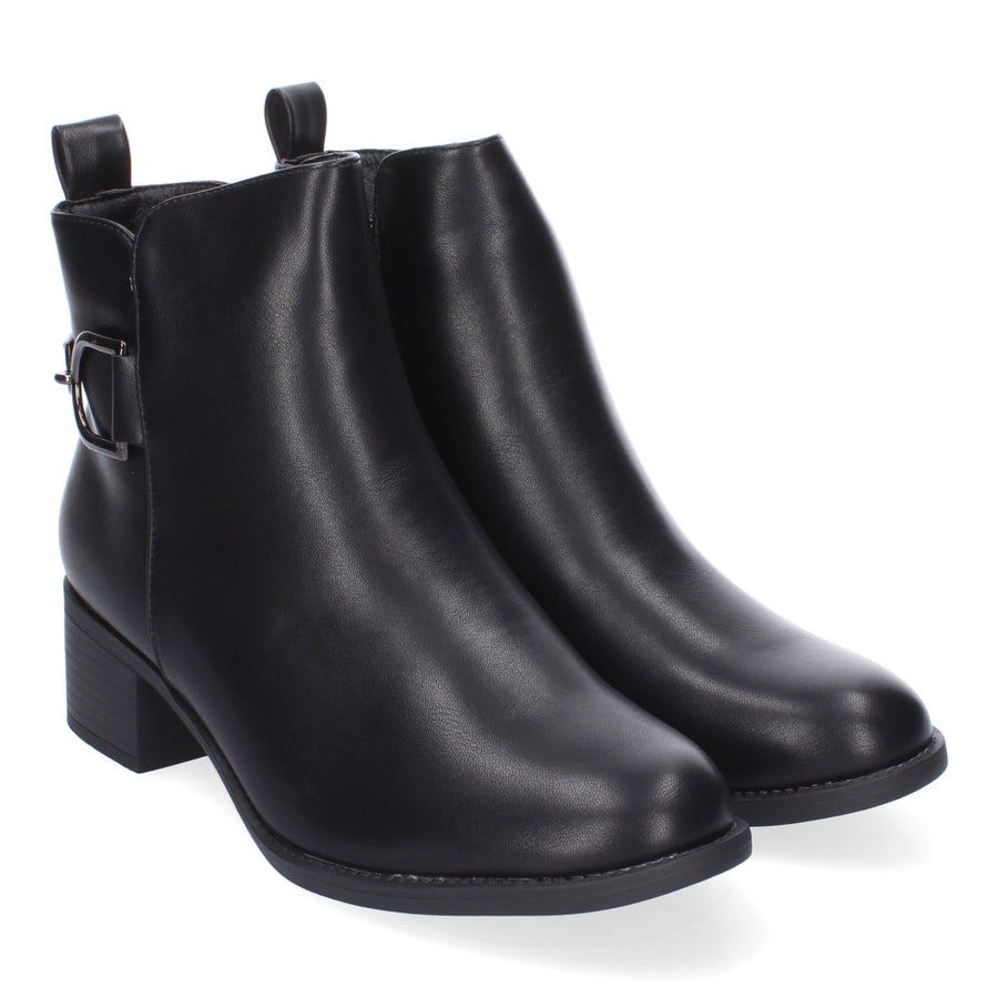 Botines de tacón de mujer con detalle de hebilla