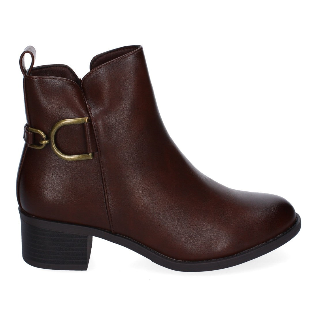 Botines de tacón de mujer con detalle de hebilla
