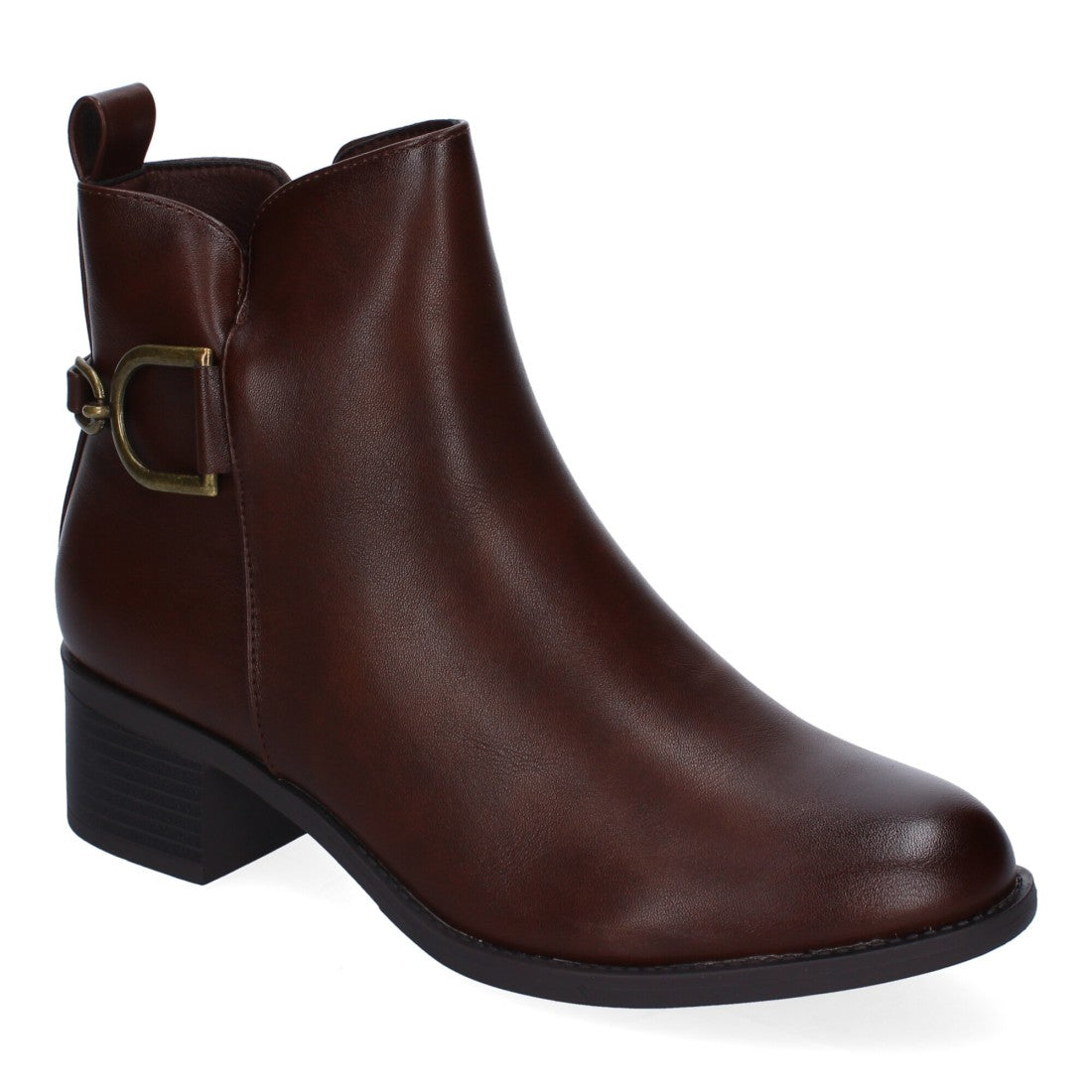 Botines de tacón de mujer con detalle de hebilla