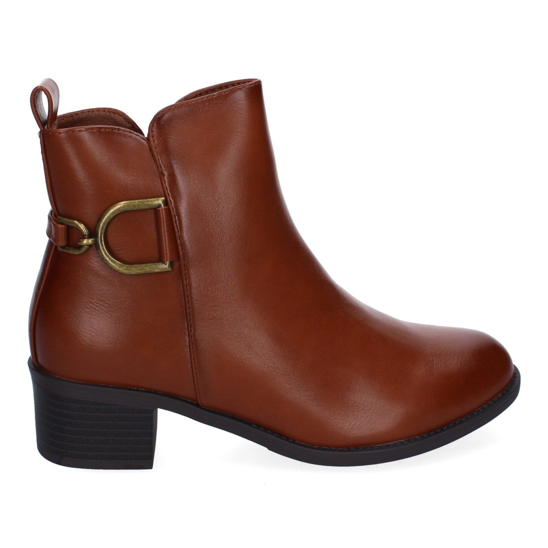 Botines de tacón de mujer con detalle de hebilla