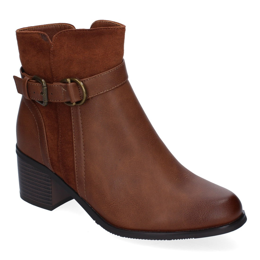 Botines de tacón de mujer con detalle de hebilla
