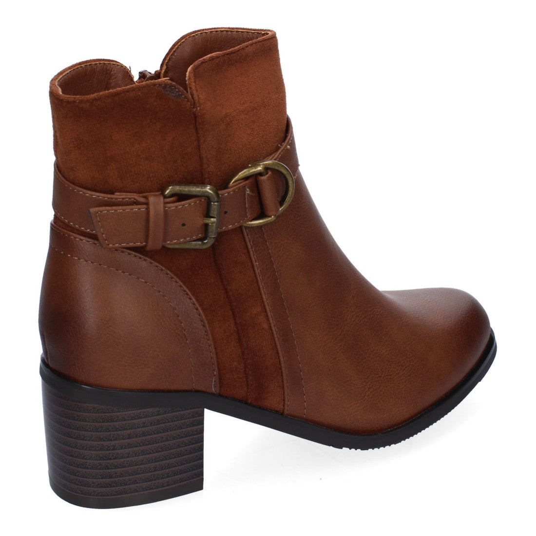 Botines de tacón de mujer con detalle de hebilla