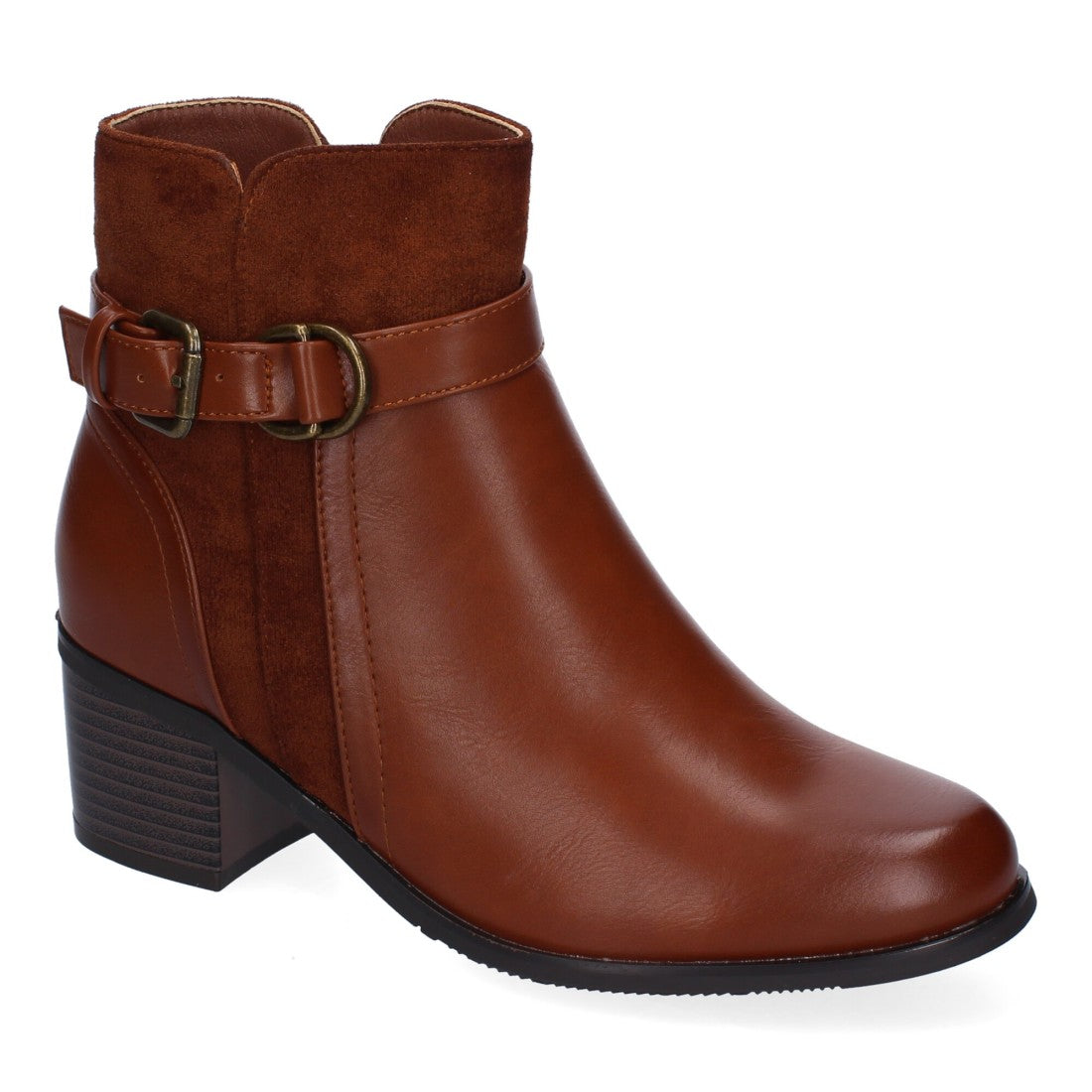 Botines de tacón de mujer con detalle de hebilla