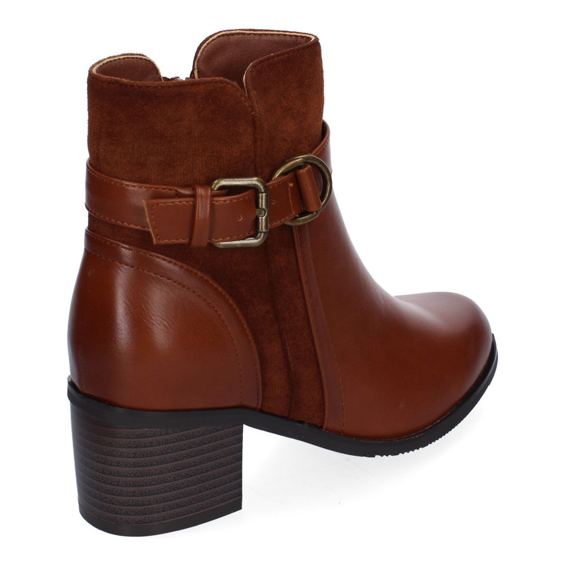 Botines de tacón de mujer con detalle de hebilla