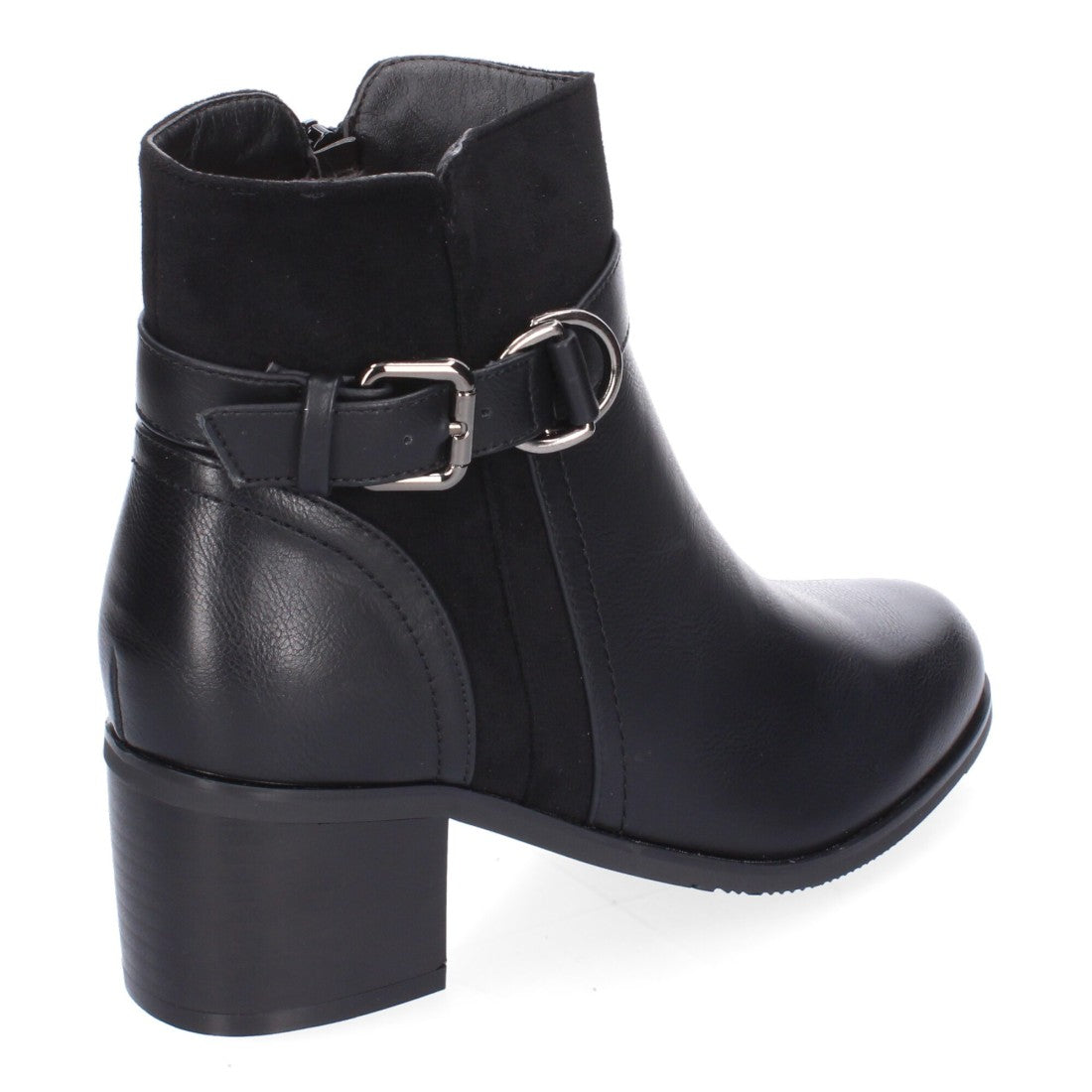 Botines de tacón de mujer con detalle de hebilla