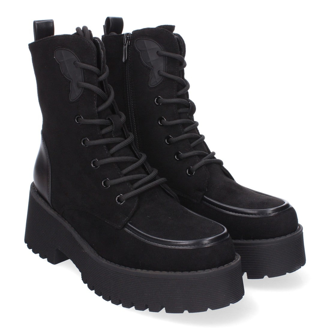 Botines de tacón de mujer con punta redonda