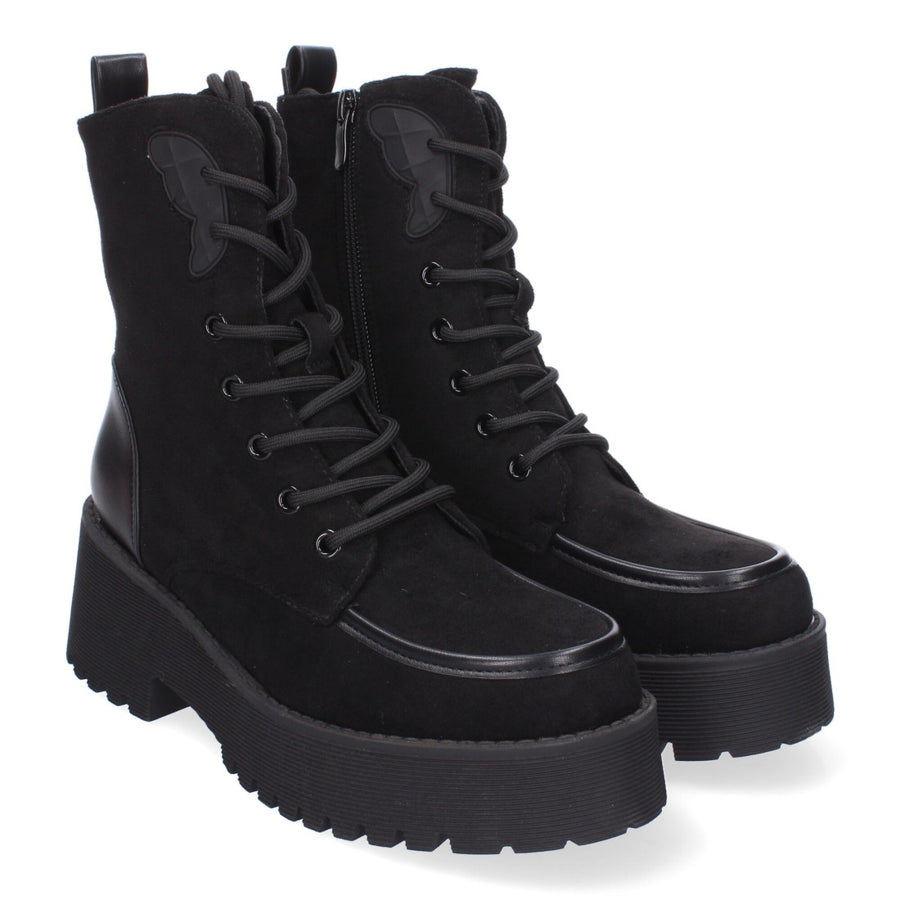 Botines de tacón de mujer con punta redonda