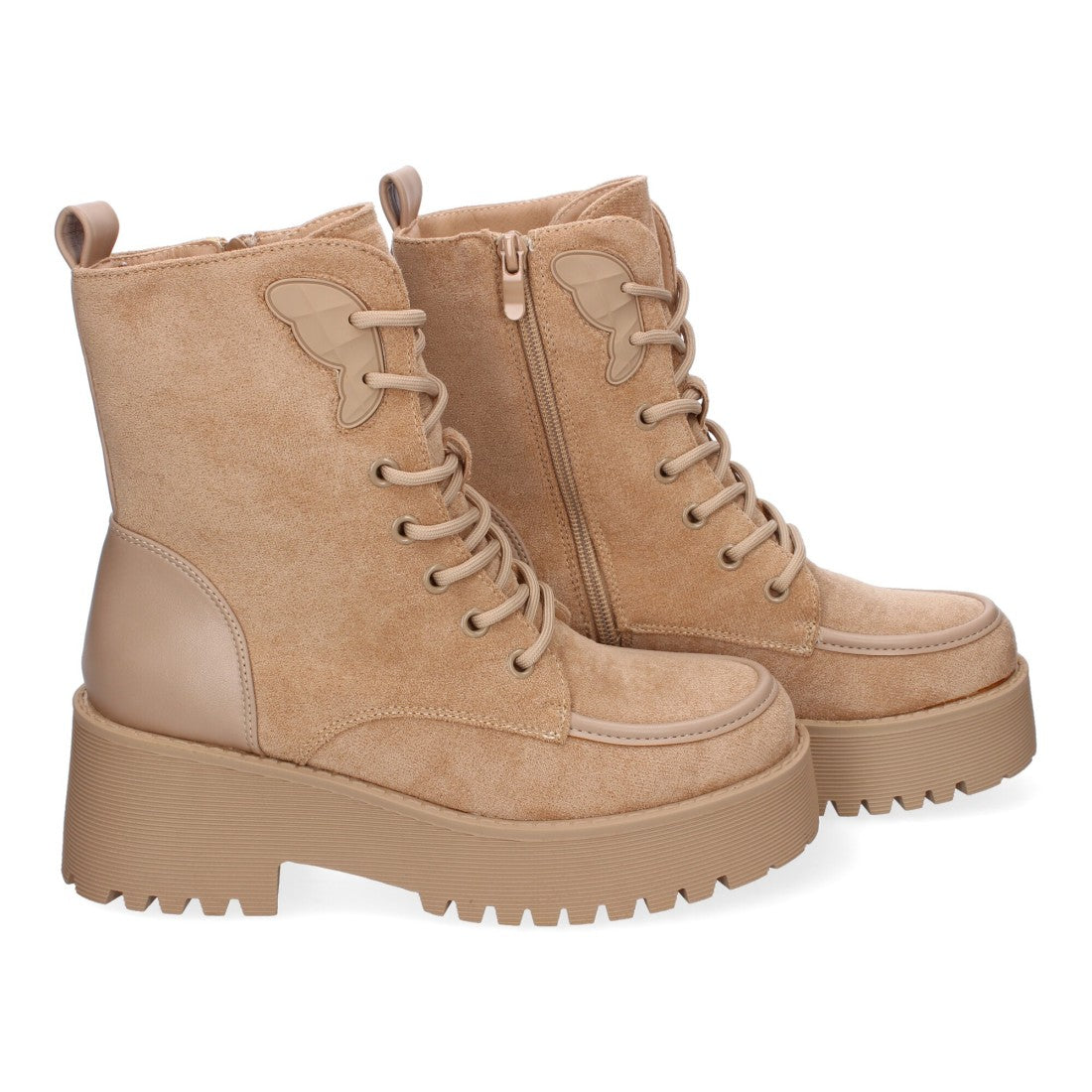 Botines de tacón de mujer con punta redonda