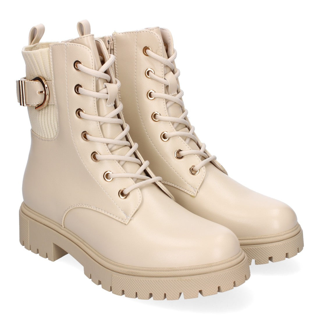 Botines de tacón de mujer con detalle de hebilla