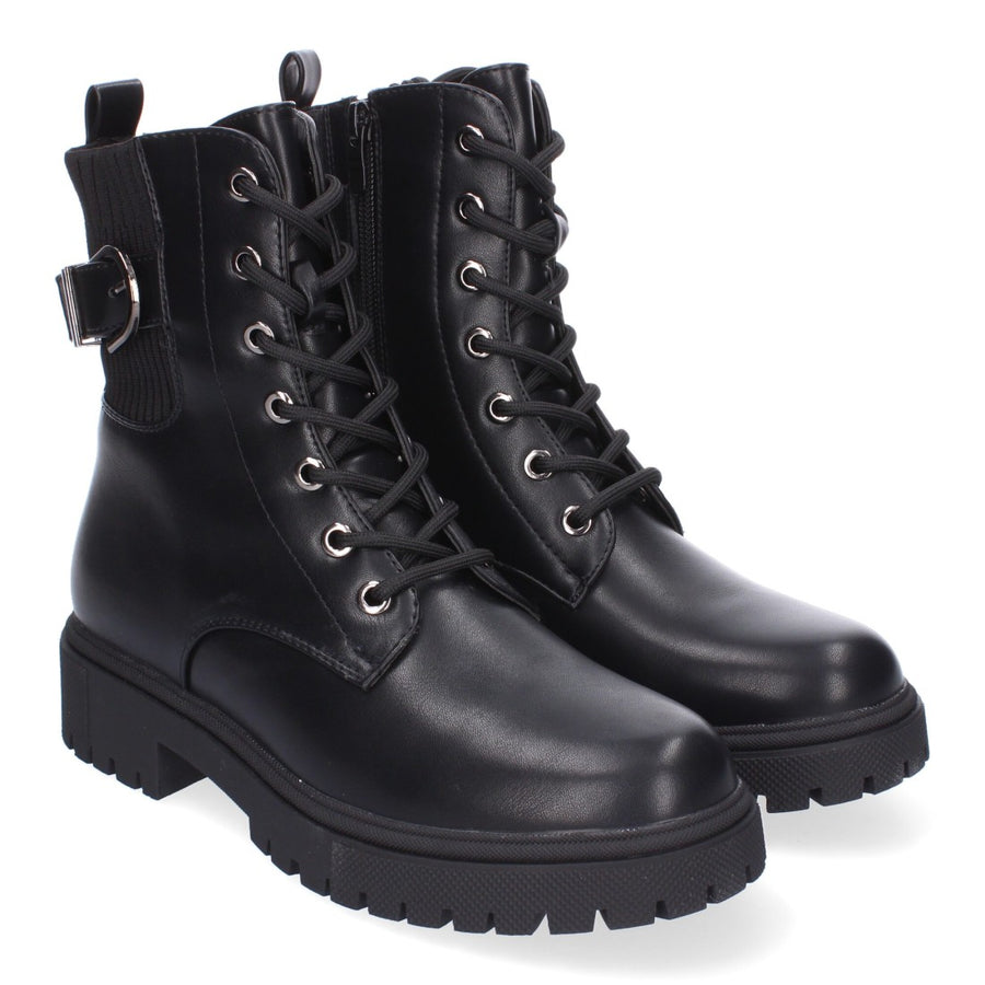 Botines de tacón de mujer con detalle de hebilla