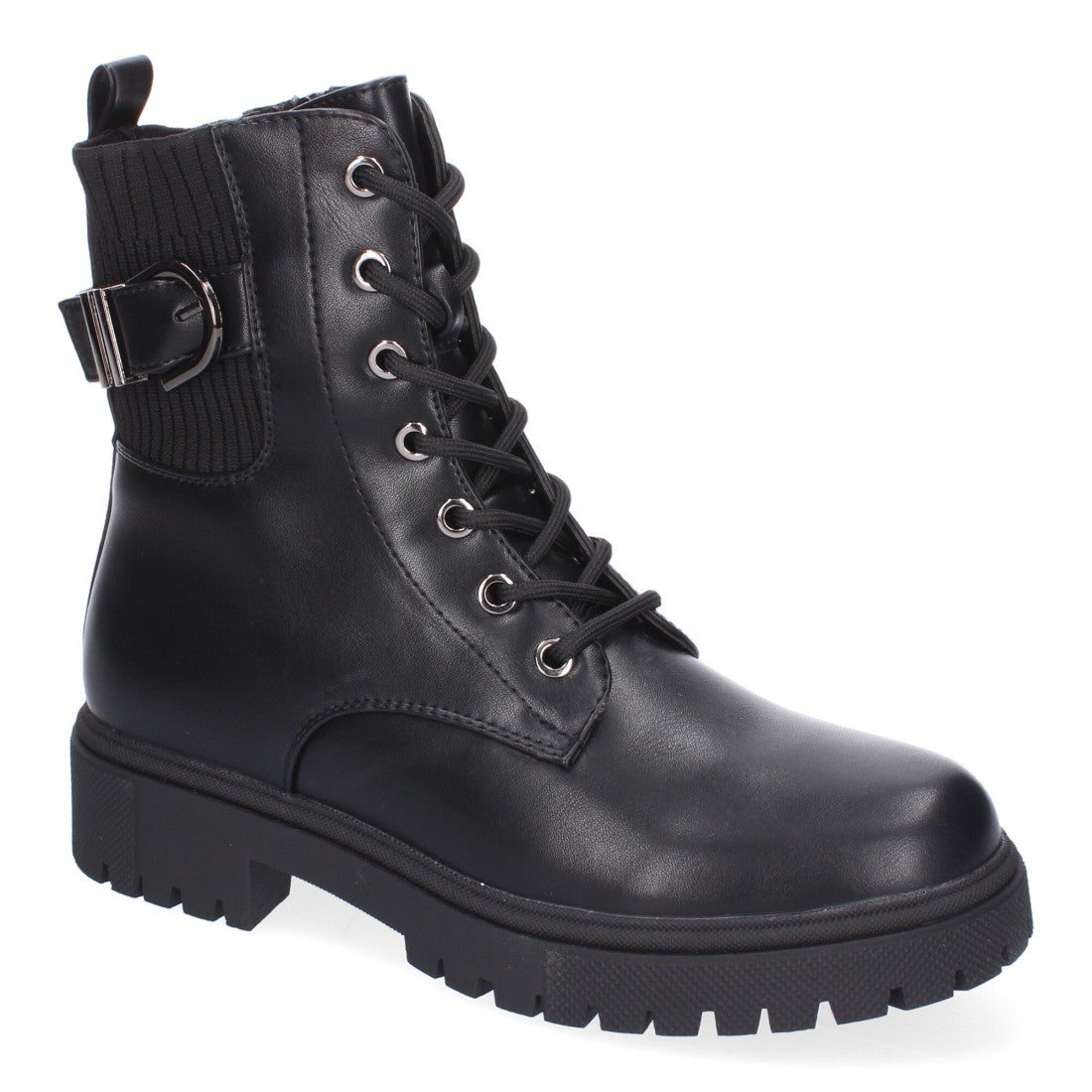 Botines de tacón de mujer con detalle de hebilla