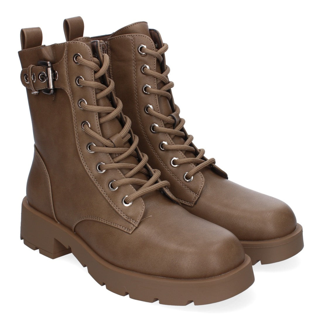 Botines de tacón de mujer con detalle de hebilla
