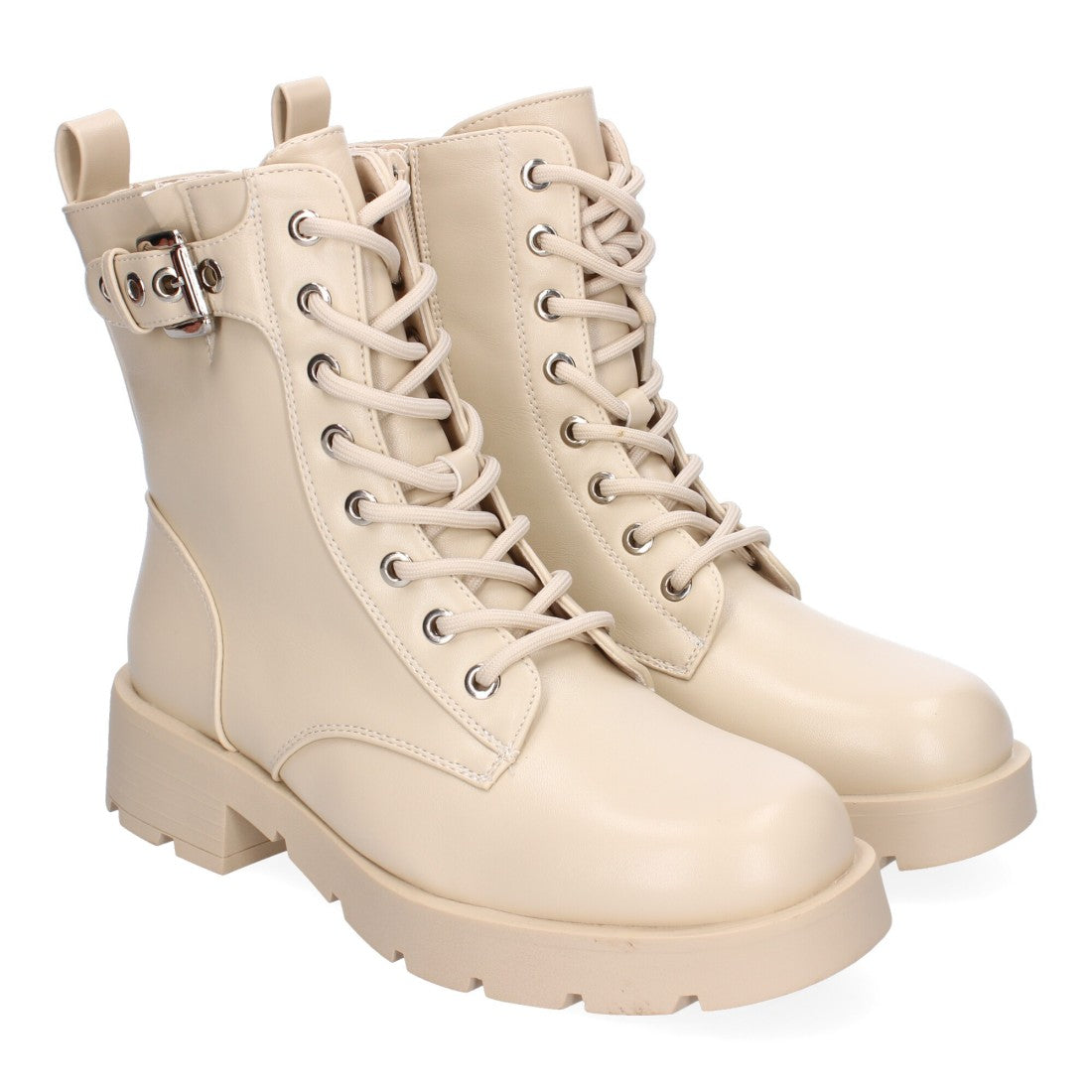 Botines de tacón de mujer con detalle de hebilla