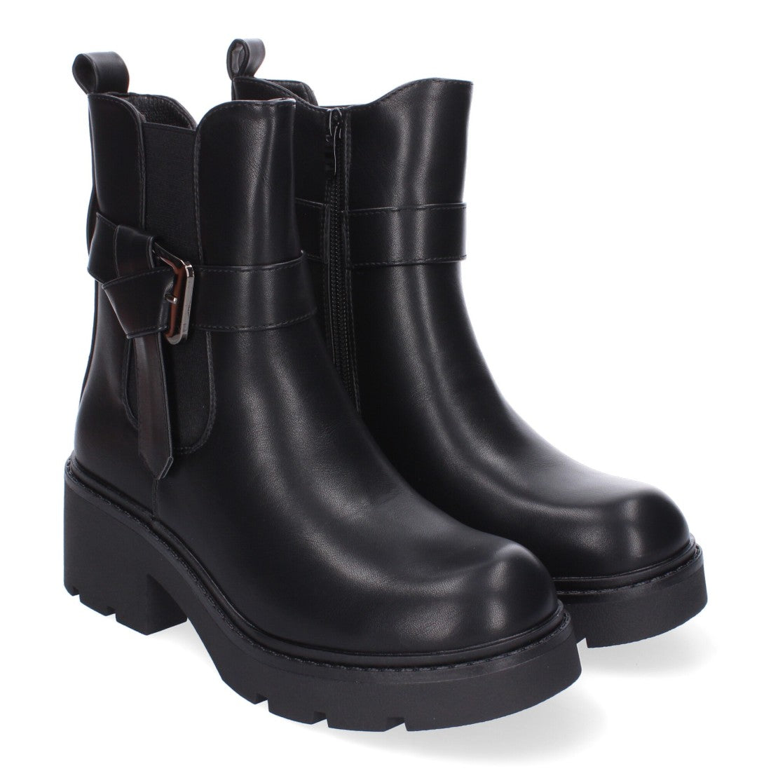 Botines de tacón de mujer con material elástico