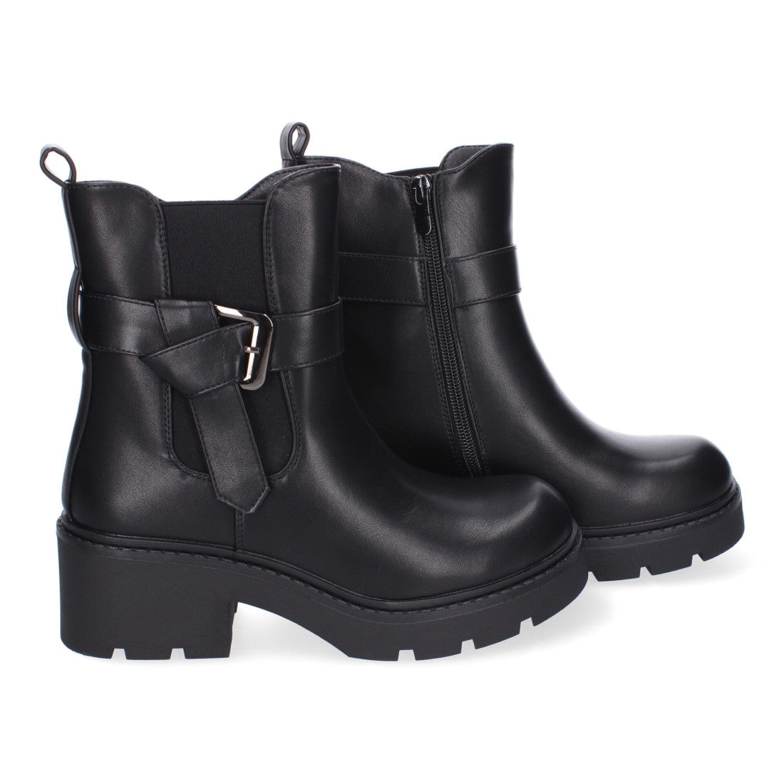 Botines de tacón de mujer con material elástico