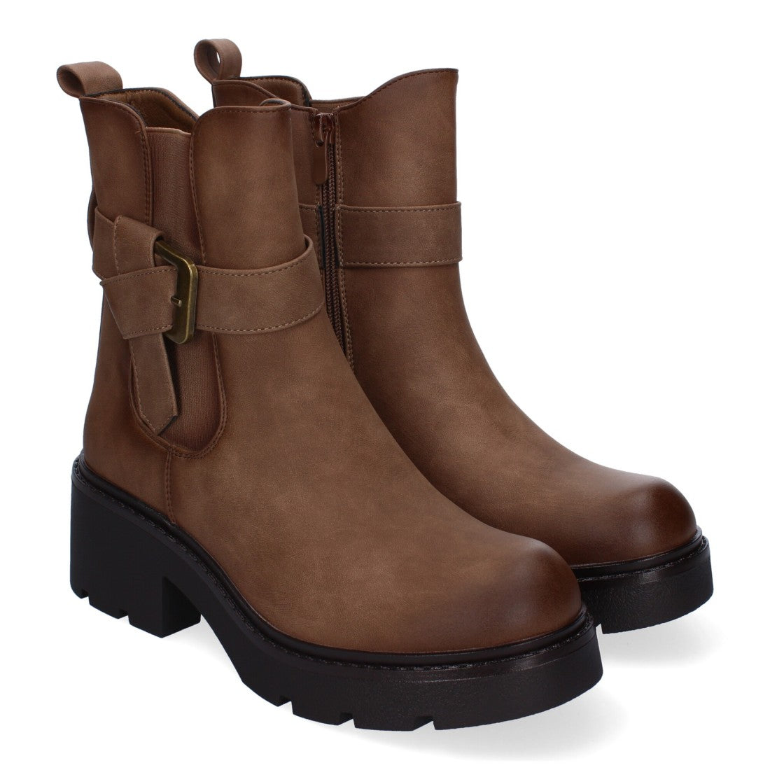 Botines de tacón de mujer con material elástico