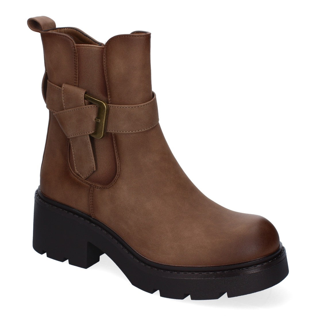 Botines de tacón de mujer con material elástico