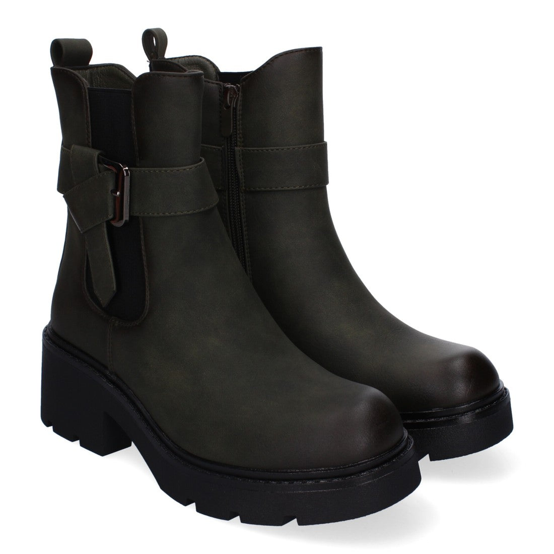 Botines de tacón de mujer con material elástico
