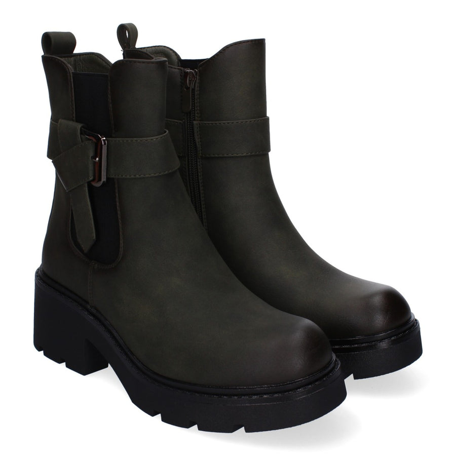 Botines de tacón de mujer con material elástico