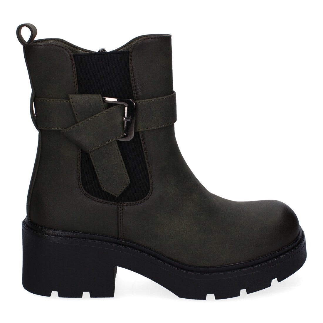 Botines de tacón de mujer con material elástico