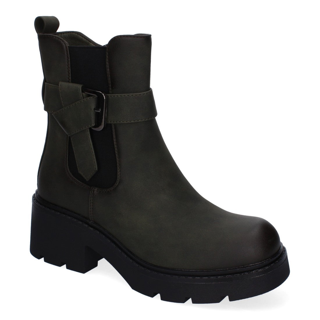 Botines de tacón de mujer con material elástico