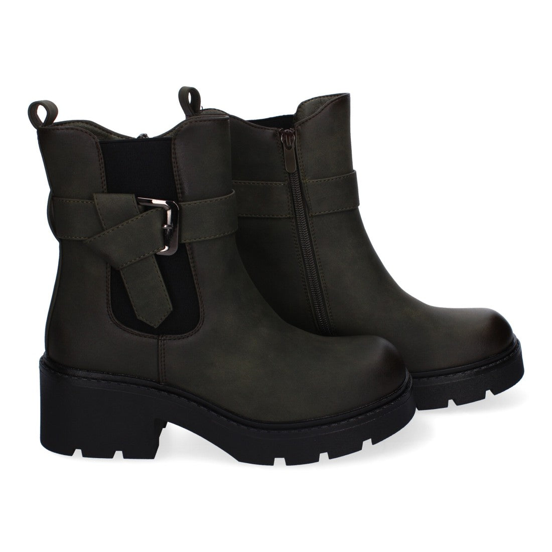 Botines de tacón de mujer con material elástico