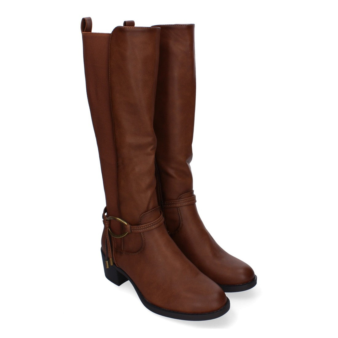 Botas de tacón de mujer con detalle de hebilla
