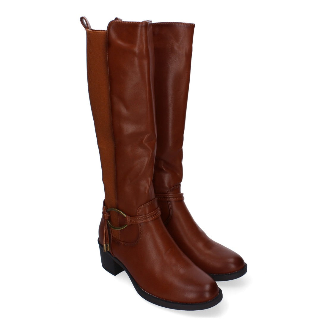 Botas de tacón de mujer con detalle de hebilla