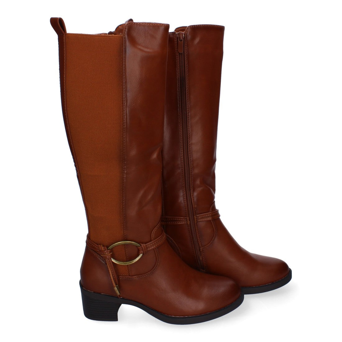 Botas de tacón de mujer con detalle de hebilla