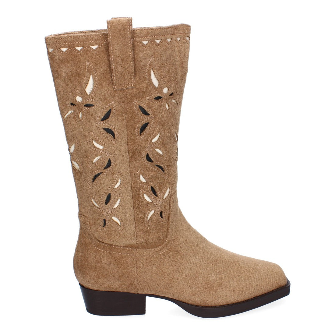 Bota campera de mujer con detalles y adornos en la caña - Kaki