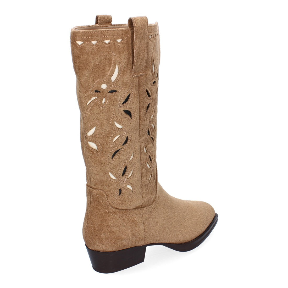 Bota campera de mujer con detalles y adornos en la caña - Kaki
