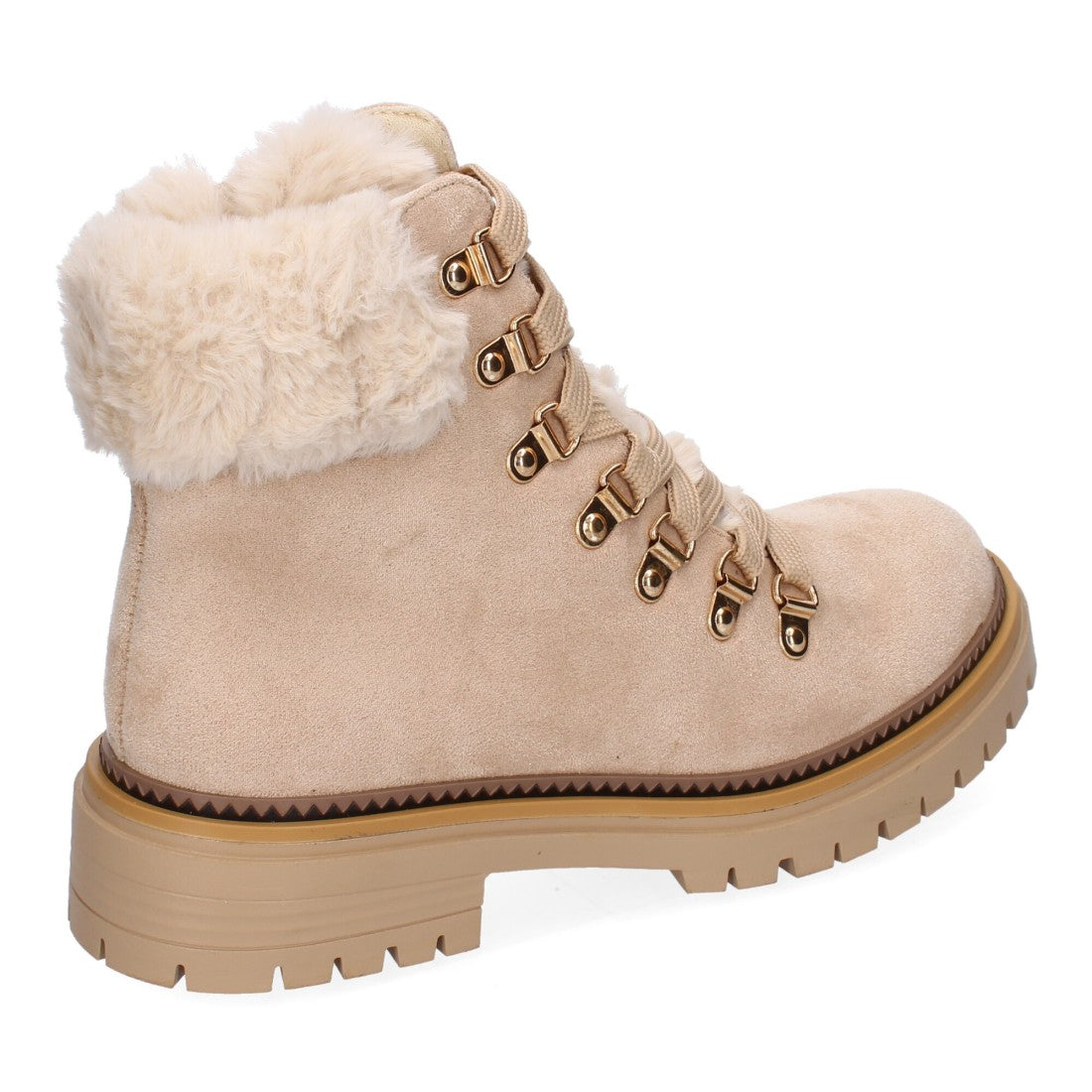 Botines forrados de pelo de mujer - Beige