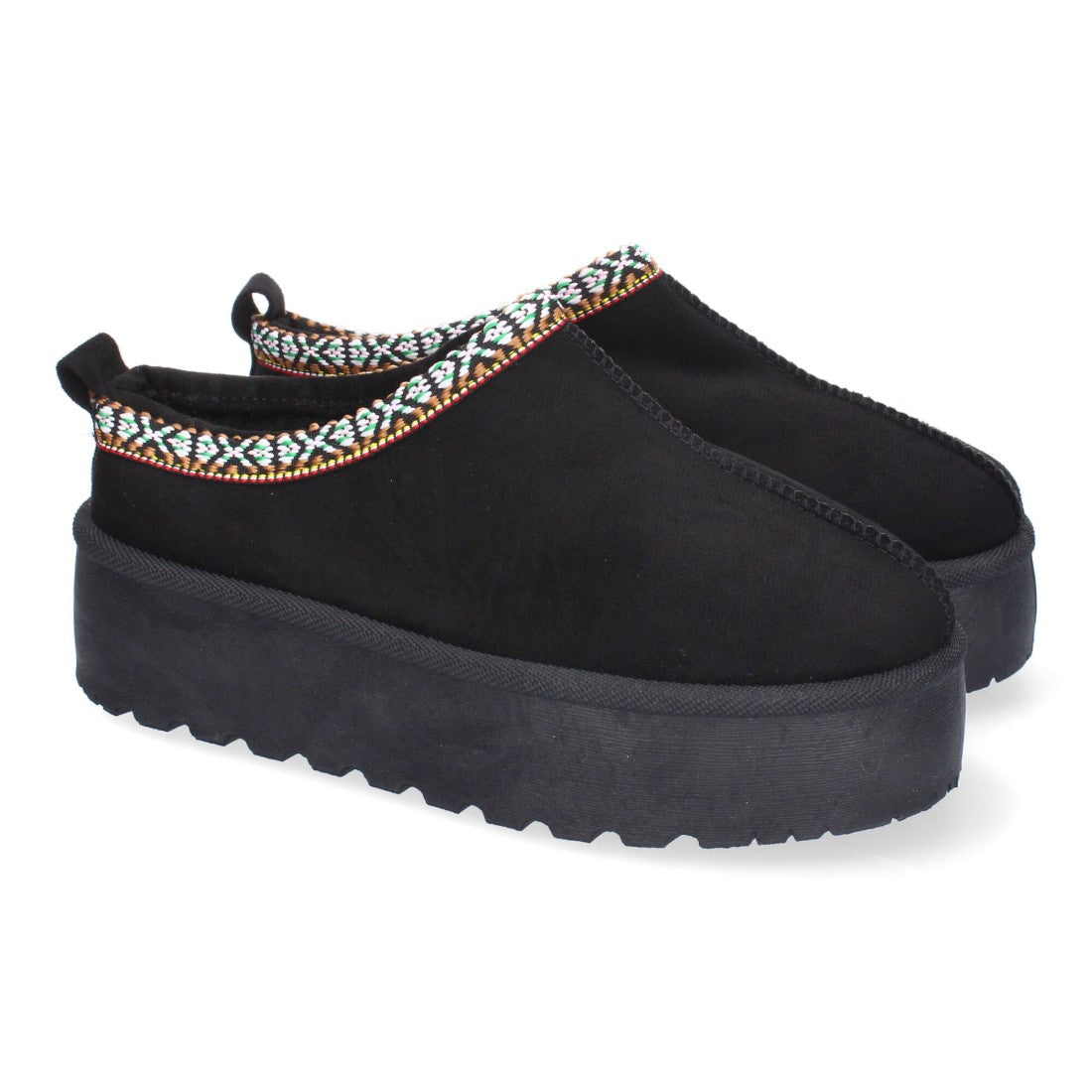 Zapatillas de plataforma de mujer con bordadas