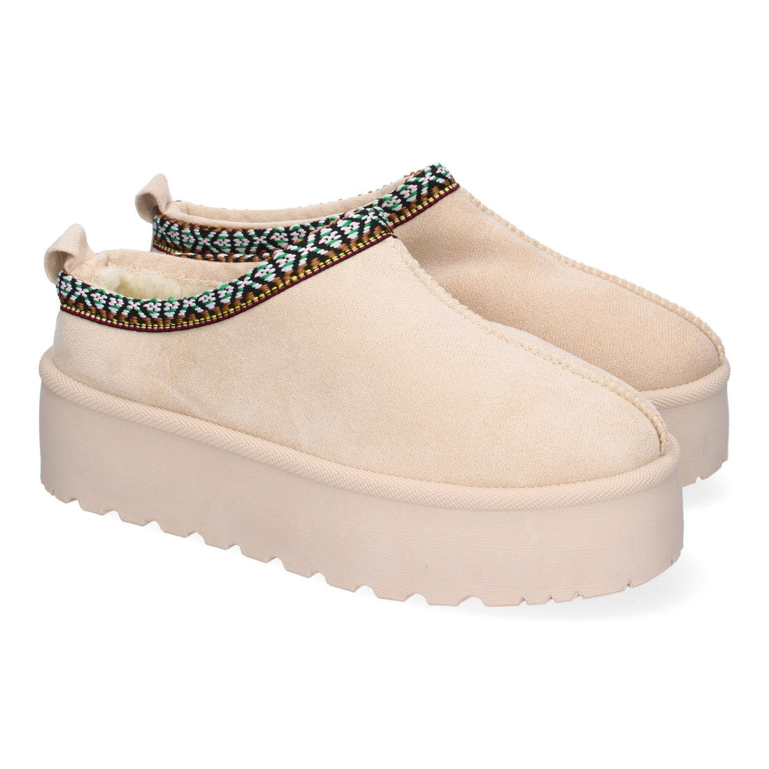 Zapatillas de plataforma de mujer con bordadas
