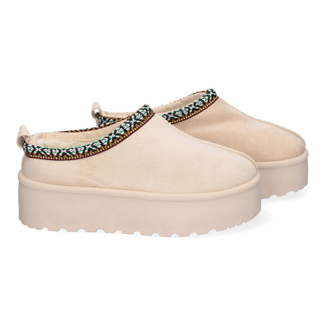 Zapatillas de plataforma de mujer con bordadas